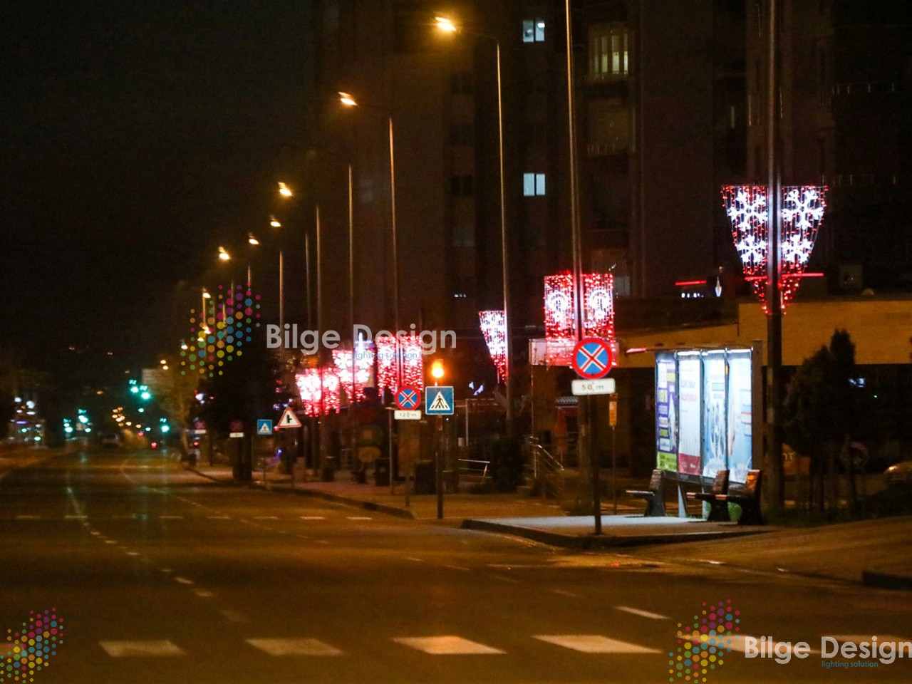 Kayseri Talas Belediyesi - Direk Motifi Cadde Işık Süsleme