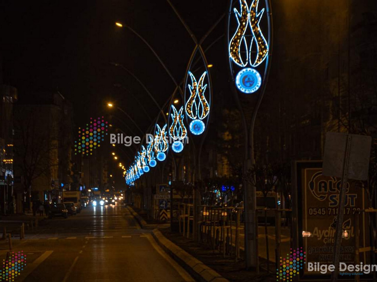 Karasu Belediyesi Led Işık Cadde Süsleme Direk Motifi