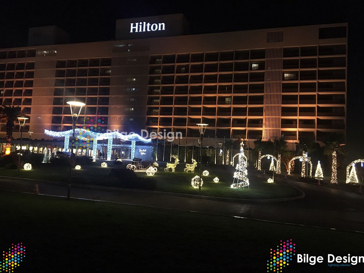 Hilton İstanbul Taksim Yılbaşı Işık Süslemesi